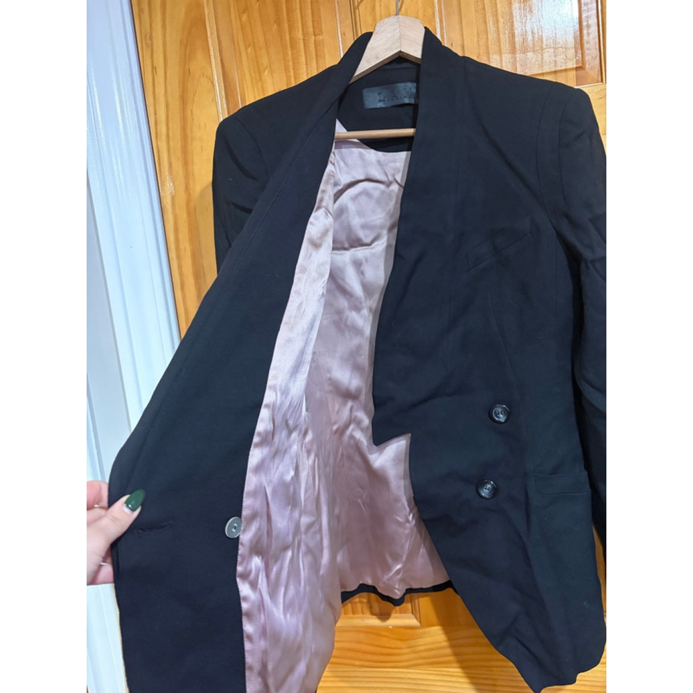 L.A.M.B. Black Double Breasted Blazer Jacket Silk Lined Women’s 8 - Picture 4 of 8